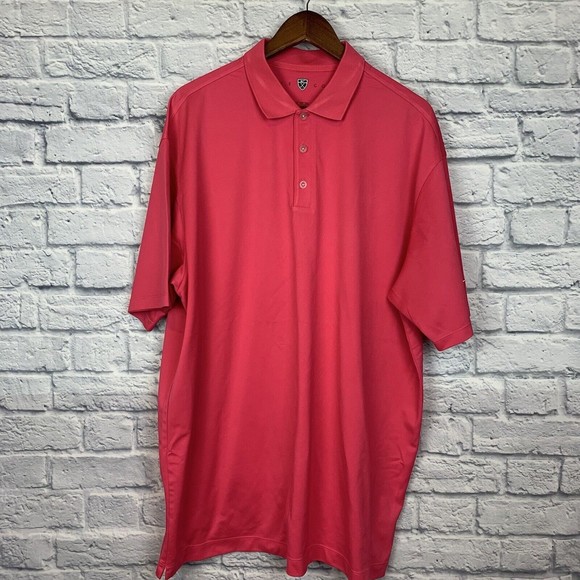 NIKE Fit Dry Button Golf‎ Polo Short Sleeve Pink Shirt Size XXL 2XL - Picture 1 of 5